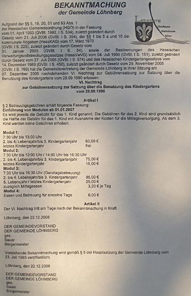 Kindergartengebühren